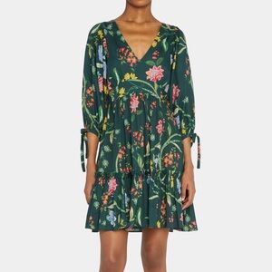 Cara Cara Millbrook Long Sleeve Dress in Ophelia Floral Emerald